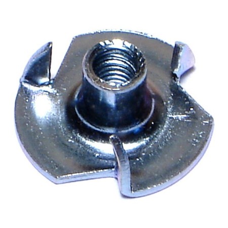 MIDWEST FASTENER T-Nut, 3 Prongs, #10-32, Steel, Zinc Plated, 100 PK 03778